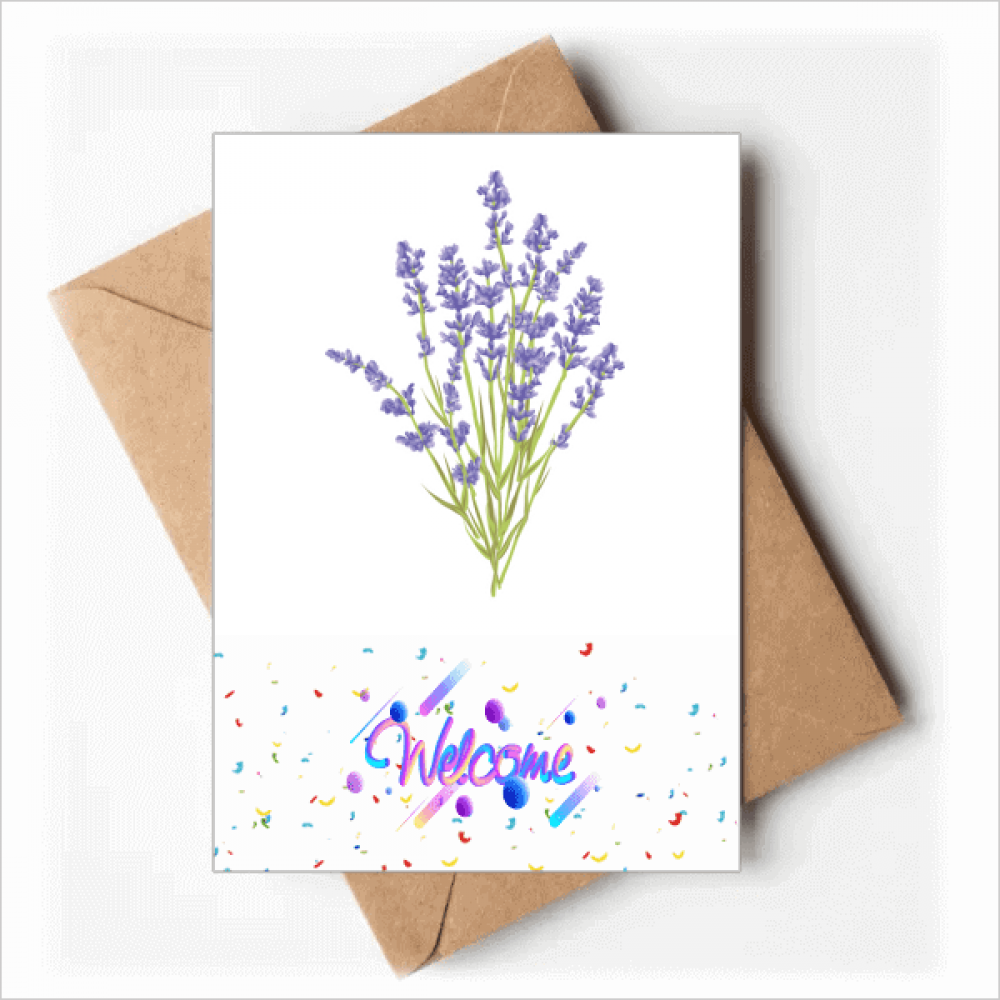 Flowers Painting lavender Welcome Back Greeting Cards Envelopes Blank