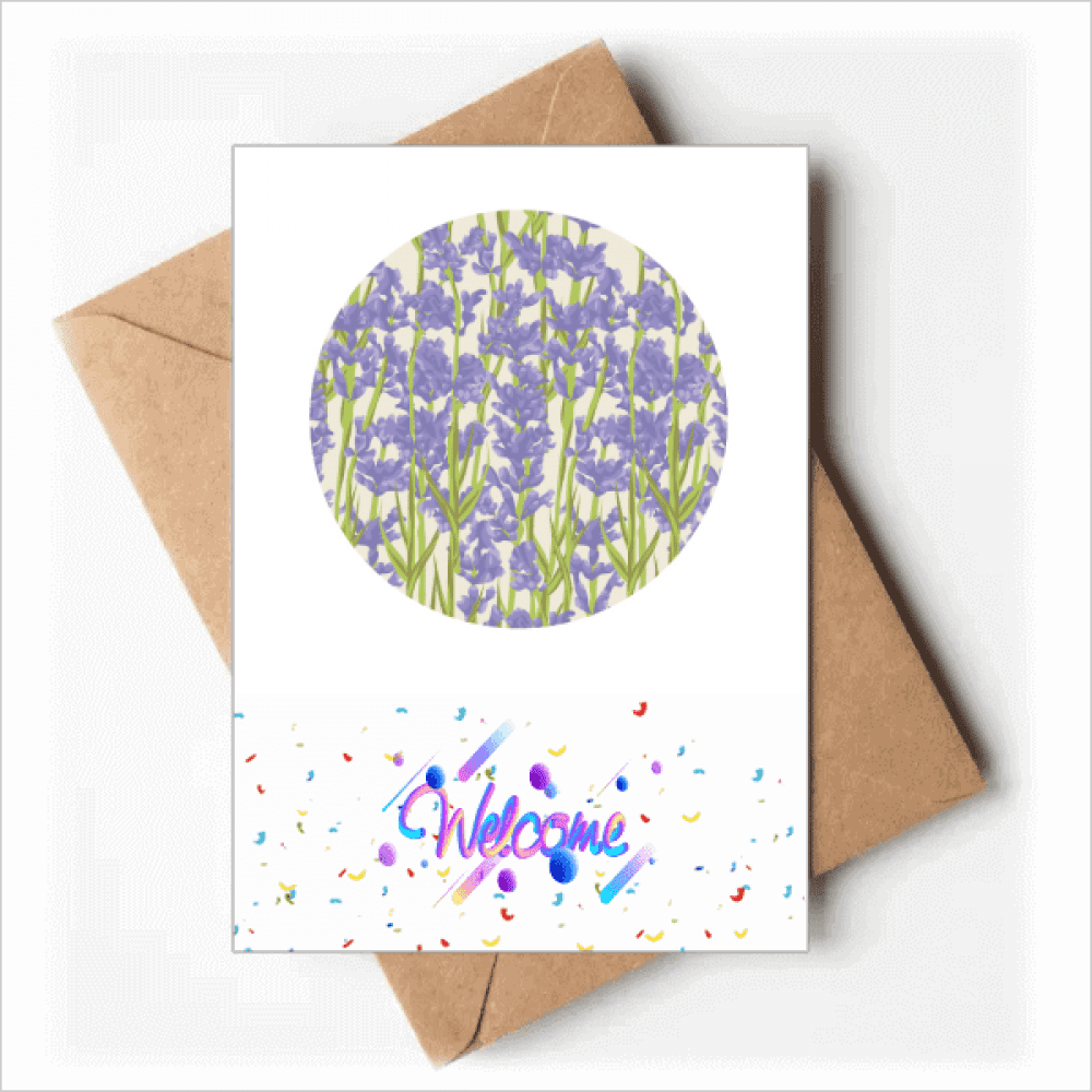 Flowers Painting lavender Welcome Back Greeting Cards Envelopes Blank