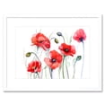 thumbnail image 1 of Flowers Painting of Poppies Art Print Framed Poster Wall Decor 9x7 inch, 1 of 5