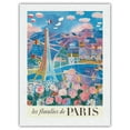 thumbnail image 1 of The Flowers of Paris France (Les floralies de Paris) - Eiffel Tower - Vintage Travel Poster by Raoul Dufy c.1959s - Japanese Unryu Rice Paper Art Print 24 x 32 in, 1 of 4