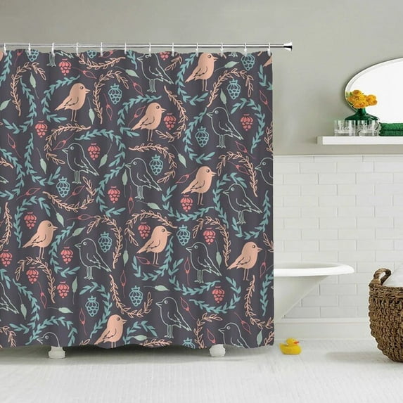 Flowers Pattern Bathroom Curtains Waterproof Shower Curtains With 3d Bath Curtain High Quality Decoration Cloth Curtain