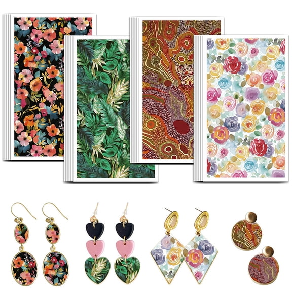 Flowers Pattern Clay Transfer Paper 4 Design 24Pcs Transfers Paper