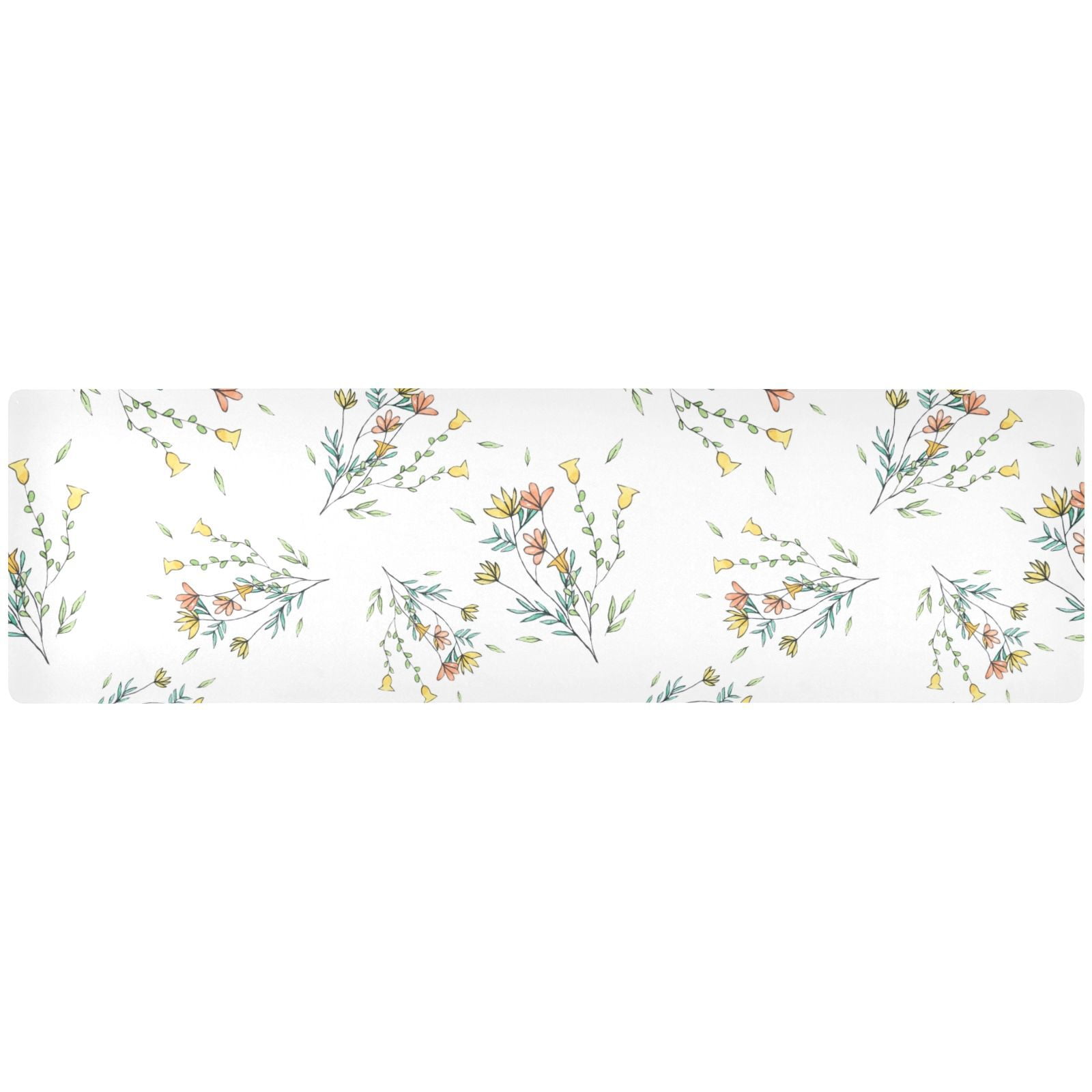 Flowers Pattern Leaf Rectangle Pot Holders Trivets Non-slip Hot Pads ...