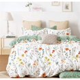 thumbnail image 1 of Flowers Pattern Printed Reversible Duvet Cover Sets Green - Queen, 1 of 5