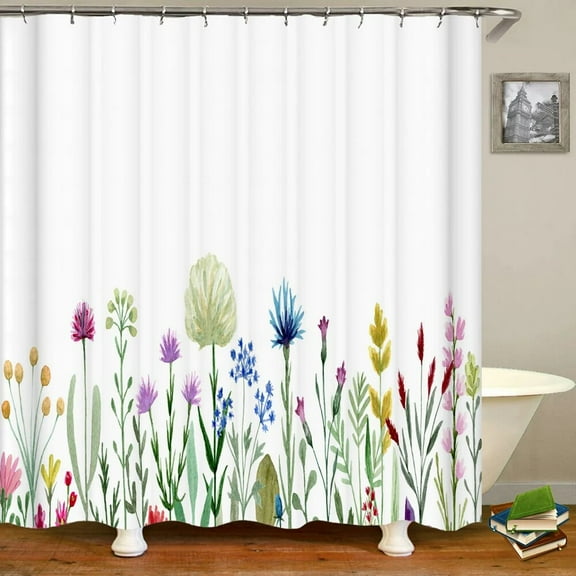 Flowers Pattern Shower Curtains Bath Curtain Waterproof Bathroom 3d Print Decor With Washable Fabric 180*180 Bath Screen