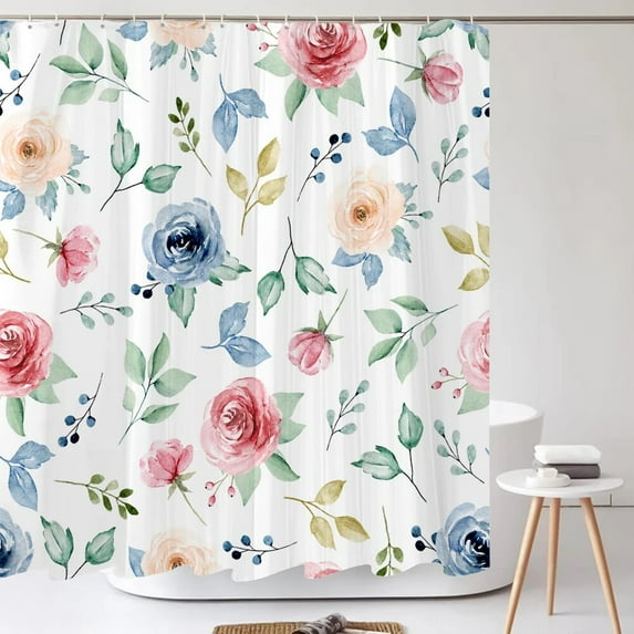 Flowers Pattern Shower Curtains Waterproof Polyester Bath Screen Curtain for Home Decoration Bathroom Printed Shower Curtain