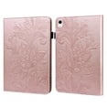 thumbnail image 1 of Flowers Pattern Tablet Case for iPad 10th Generation 10.9" 2022, PU Leather Book Style Soft Silicone Shockproof Flip Cover with Card Slots Strap Kickstand Pencil Holder Case, Rosegold, 1 of 8