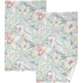 thumbnail image 1 of Flowers Pattern Towels 2 Piece Cotton Hand Towels, Ultra Soft and Highly Absorbent,Decorative Fingertip Face Towel for Bathroom Hotel, Gym and Spa 28 X 16 Inches, 1 of 7