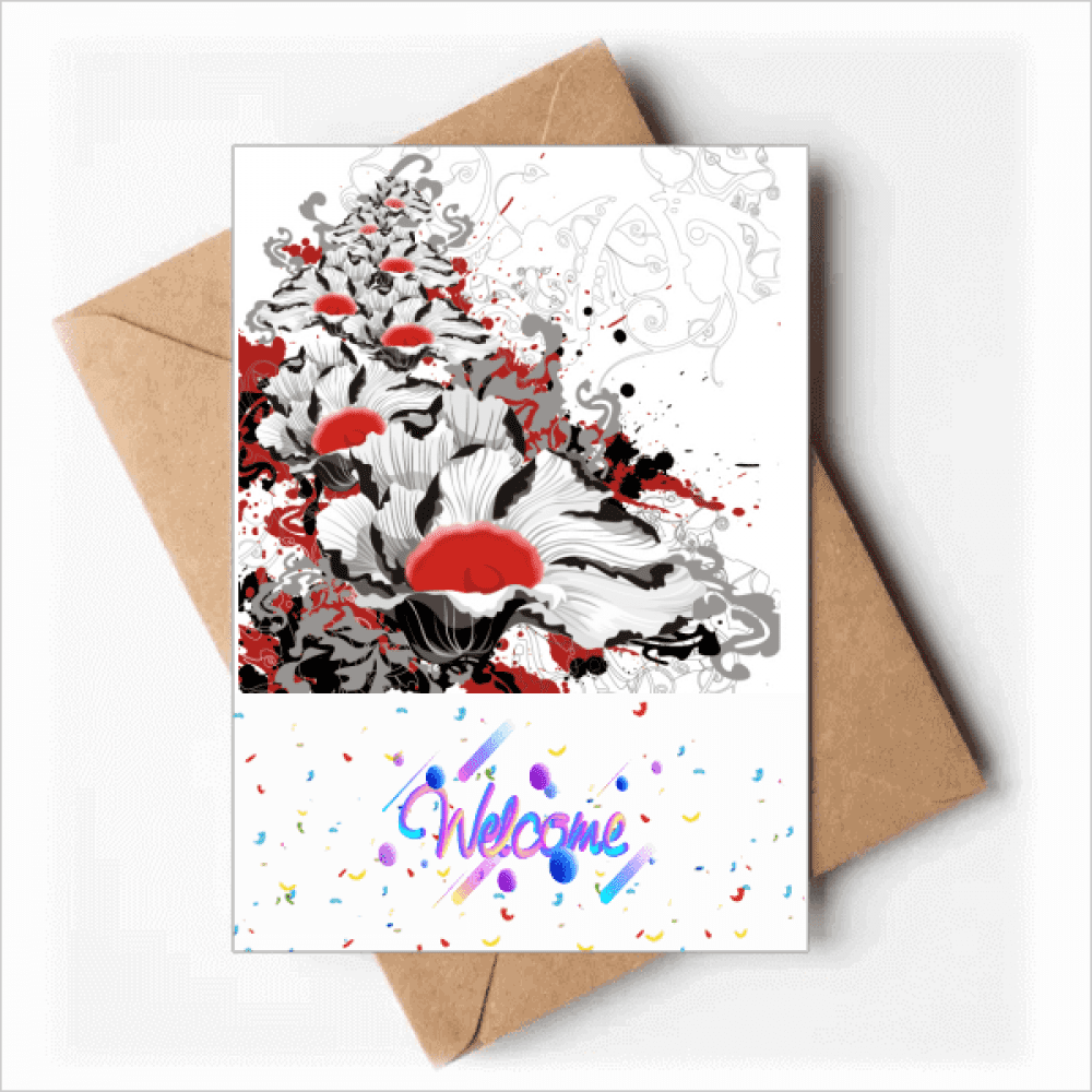 Flowers Peony Decoration Painting Welcome Back Greeting Cards Envelopes Blank