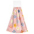 thumbnail image 1 of Flowers Pink Background Pattern Hand Towels 2 Pack Quick Dry Velvet Soft with Velcro Kitchen Bath 14x18in, 1 of 7