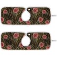 thumbnail image 1 of Flowers Pink Summer Sink Splash Guard for Faucet 2 Pack Faucet Absorbent Mats, Gold Tiger Striped Faucet Handle Drip Catcher for Kitchen, Bathroom,Sink Mat, Dish Drying Mat, 30"x5.5" RV, 1 of 7
