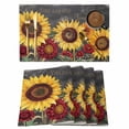 thumbnail image 1 of Flowers Placemats Set of 2, Watercolor Yellow Sunflower Red Chrysanthemum Floral Butterfly Black Non-Slip Place Mats Washable Table Mats for Kitchen Dining Table Decorations Indoor/Outdoor, 1 of 9