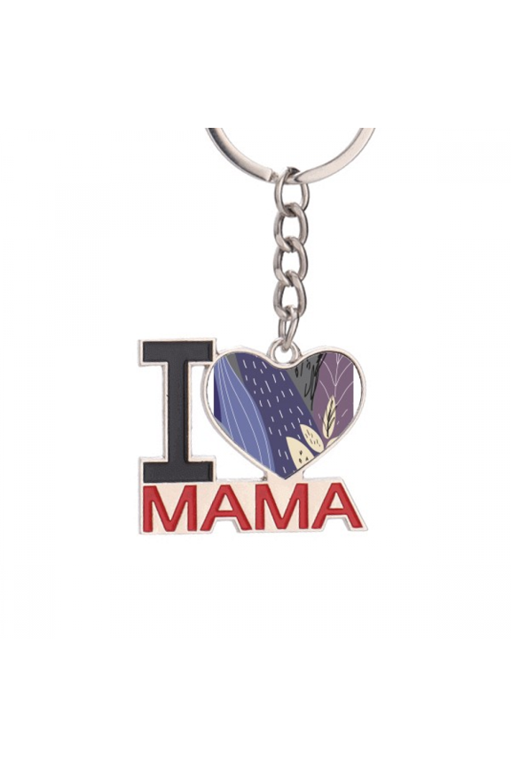 Flowers Plant Art Pattern Keychain Metal Keyring Holder Love MAMA Mother