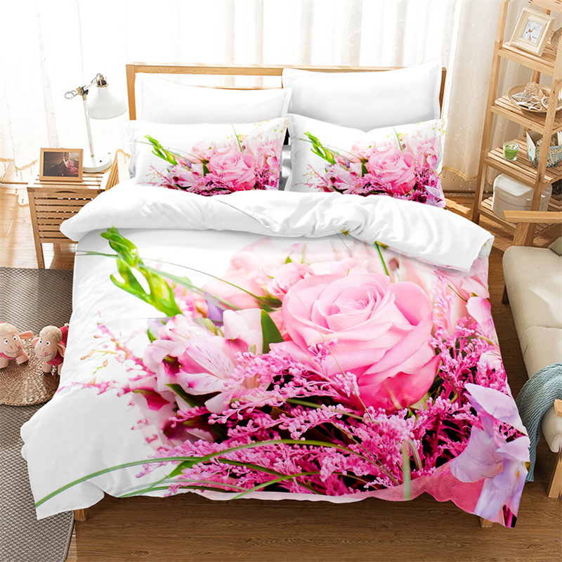 Flowers Plants Bedding Set Cactus Duvet Cover Boys Girls White Duvet