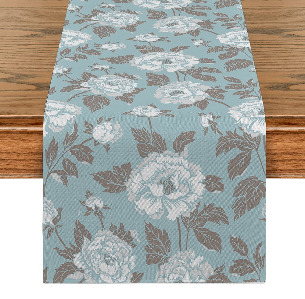 Flowers Plants Branches Leaves Table Runners Kitchen Table ration