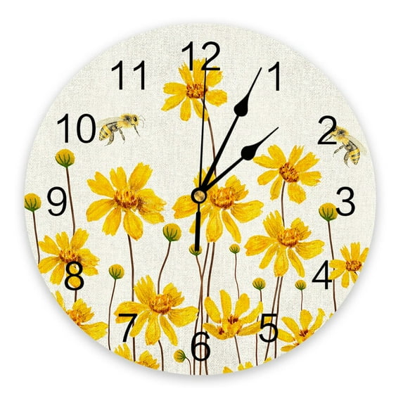 Flowers Plants Gradient Wall Clock Modern Design Living Room Decoration Kitchen Silent Clock Home Decor