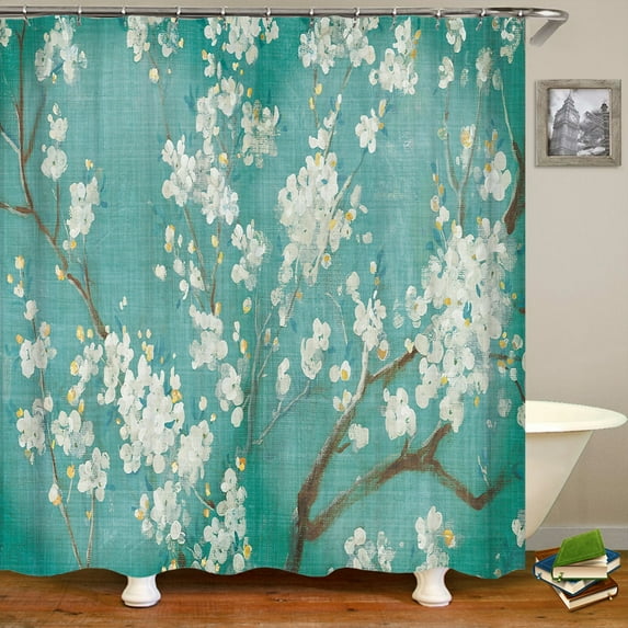 Flowers Plants Leaves Printed Shower Curtain Bathroom Waterproof Shower Curtains Large 180x200cm for Bathroom Curtain With