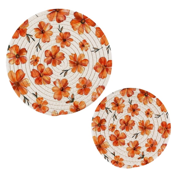 Flowers Pot Holders Set Trivets Hot Pads Cotton Mats for Cooking
