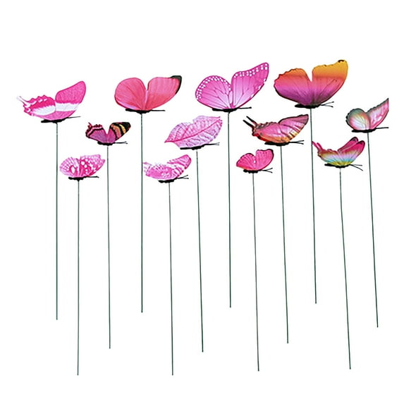 Flowers Pot Planter Outdoor Art Garden Yard Decorative 12Pcs Stake Arrangements for Home Yard Décor