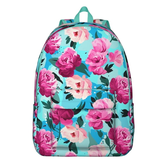 Flowers Print Commuter Backpack for School College Teens Adults, Large Capacity Bookbag with Laptop Sleeve, Durable Everyday Travel Backpack, Sunflower Floral Design Unisex Gift Idea for Work