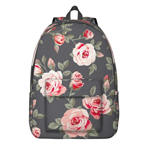 Flowers Print Student Backpack for School College, Large Capacity Bookbag with Laptop Compartment, Sunflower Design Everyday Campus Backpack for Commuting Travel, Unisex Gift for Adults