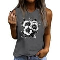 thumbnail image 1 of Flowers Print Tank Top for Women Summer Sleeveless Tops Casual Cute Graphic Tanks Loose Fit Vintage Vacation Shirt, 1 of 4