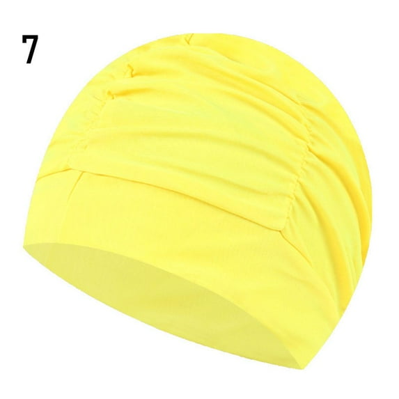 Flowers Printed Ears Pleated Sports Accessories Pool Bathing Hats Long Hair Protect Swimming Cap Elastic Nylon Turban 7
