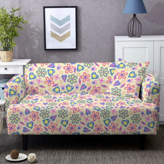 Flowers Printing 1/2/3/4 Seater Stretch Sofa Cover Furniture Protector Loveseat Washable Couch Covers For Living Room