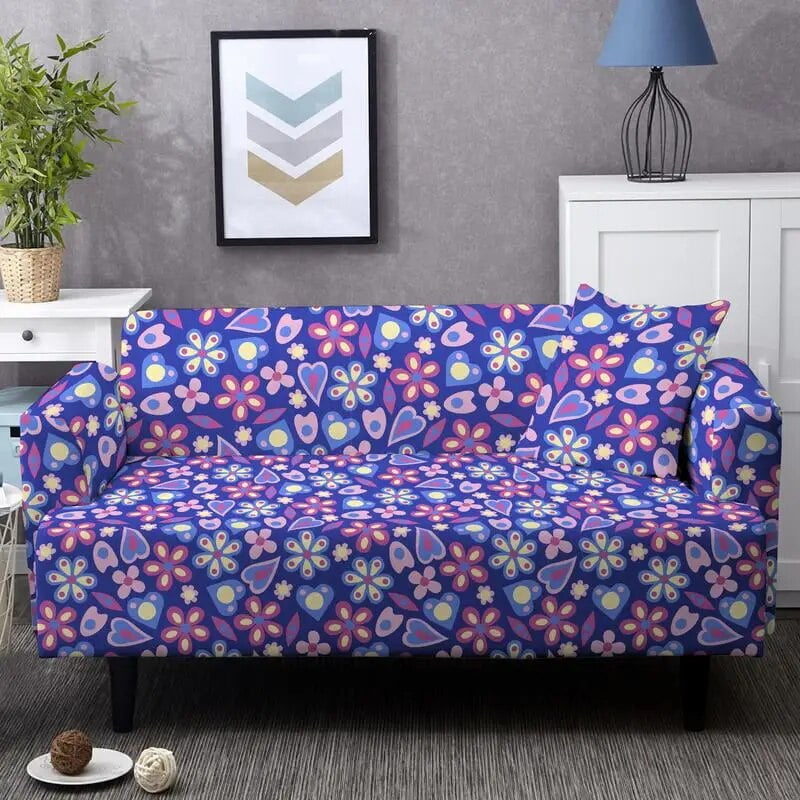 Flowers Printing 1/2/3/4 Seater Stretch Sofa Cover Furniture Protector