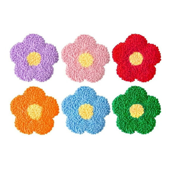 Flowers Punch Needle Coasters Kit,6-pattern punch needle Needle Coasters Kit ,Punch Art for Beginners,Suitable for Home Decoration