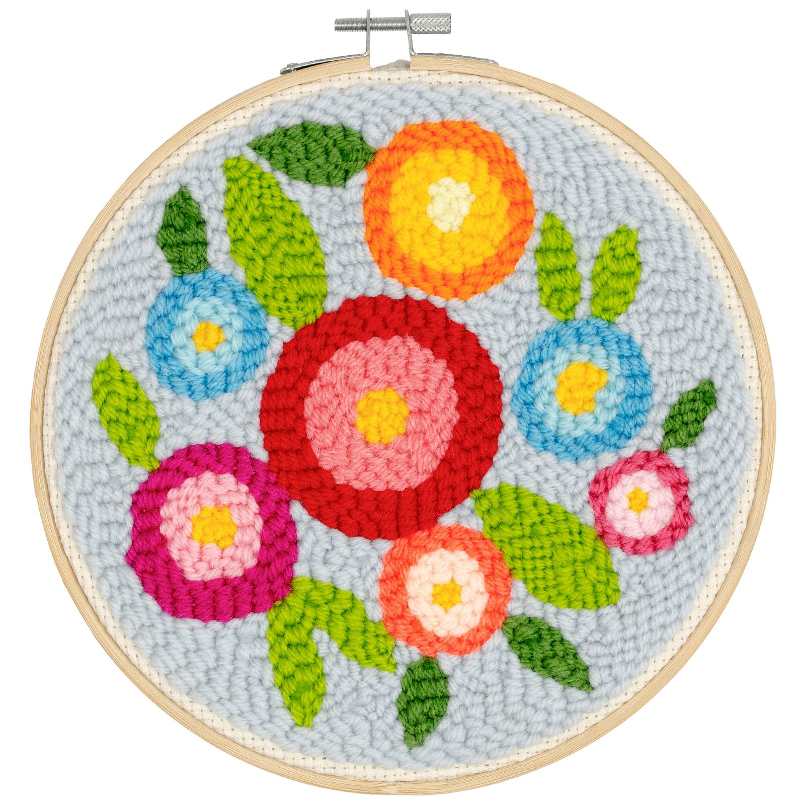 Folk Floral Punch Needle Embroidery Kit - Marmalade