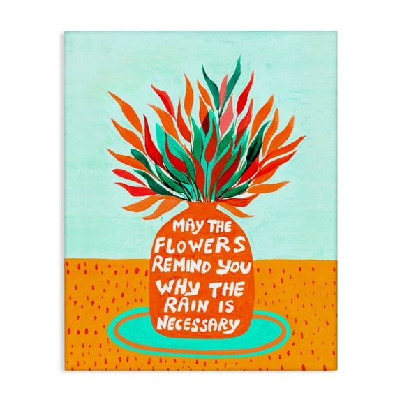 Flowers Remind Rain Is Necessary Canvas Wall Art, design by Nabeela Rumi