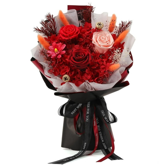 Flowers Roses Gifts for Her,Preserved Flowers Bouquet Gifts for Women,Gift Bouquets for Your Wife, Mom and Best Friend/Red Rose Bouquet