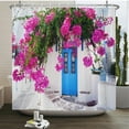 thumbnail image 1 of Flowers Scenery Waterproof Shower Curtains Rural Street Flowers Bathroom Curtains Polyester Fabric Washable Decor Bath Curtains, 1 of 5