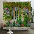 thumbnail image 1 of Flowers Scenery Waterproof Shower Curtains Rural Street Flowers Bathroom Curtains Polyester Fabric Washable Decor Bath Curtains, 1 of 5