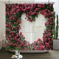 thumbnail image 1 of Flowers Scenery Waterproof Shower Curtains Rural Street Flowers Bathroom Curtains Polyester Fabric Washable Decor Bath Curtains, 1 of 5