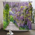 thumbnail image 1 of Flowers Scenery Waterproof Shower Curtains Rural Street Flowers Bathroom Curtains Polyester Fabric Washable r Bath Curtains, 1 of 4