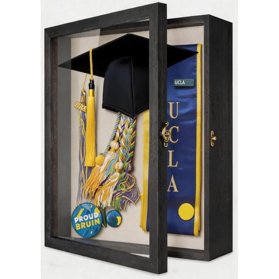 Flowers Shadow Box Display Case 13 x 16 Large Shadow Box Picture Frame with Glass Wedding Bouquet Graduation Memorabilia Medals Photos Memory Box