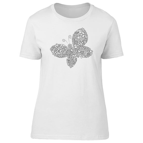 Flowers Shaped Butterfly T-Shirt Women -Image by Shutterstock, Female Large