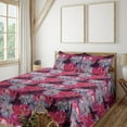 thumbnail image 1 of Ambesonne Flowers Fitted & Flat Sheet with Shams 4 Pcs Set, Garden Blooming Romance Art, King, Pink Pale Grey Purple, 1 of 5