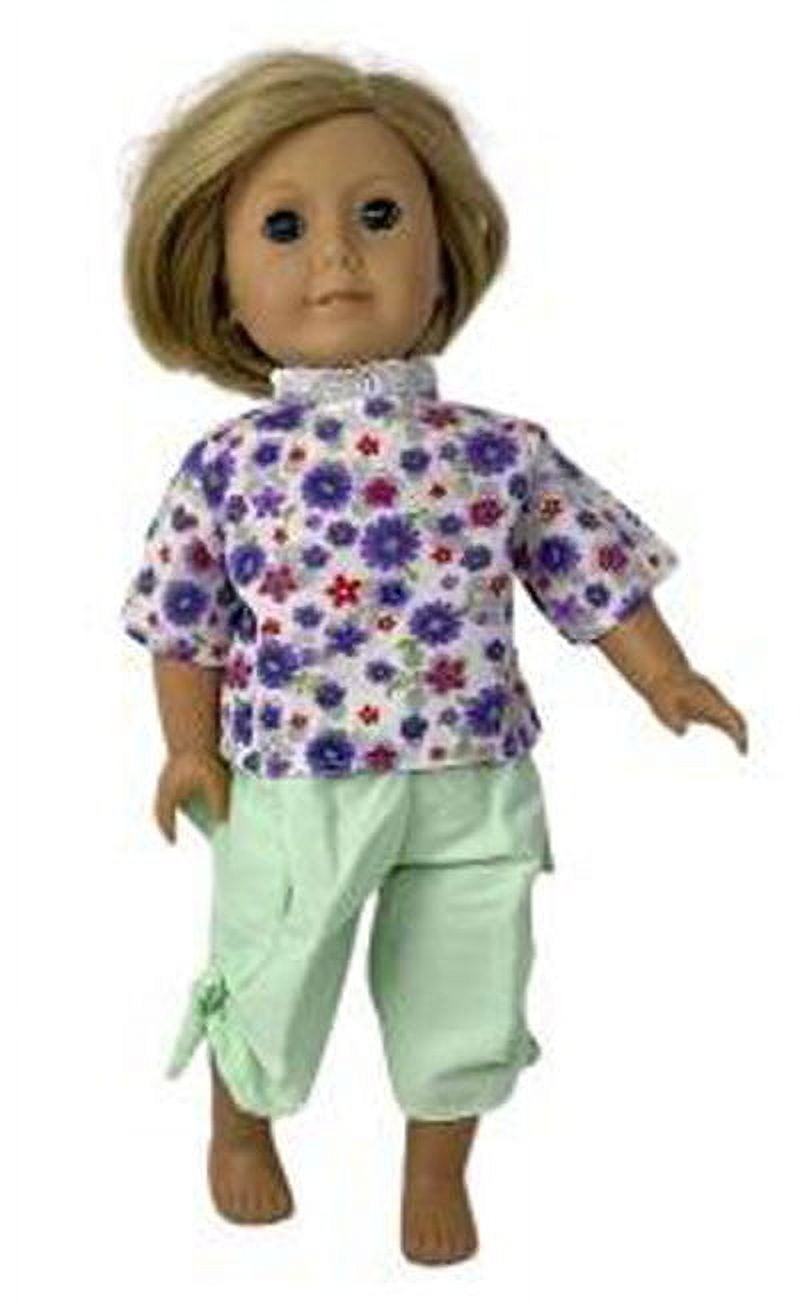 Flowers Shirt And Cargo Pants Compatible with 18 Inch Girl Dolls Like