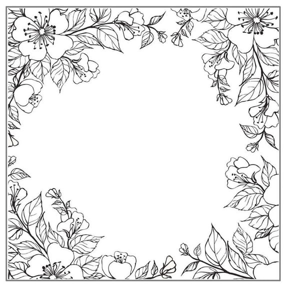 Flowers Silicone Clear Stamp Flower Frame Background Transparent Seal Stamp for DIY Journaling Planner Embellishments