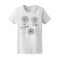 thumbnail image 1 of Flowers Sketch T-Shirt Women -Image by Shutterstock, Female x-Large, 1 of 2