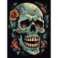 thumbnail image 1 of Flowers Skull Old School USA Tattoo Ink Body Art Rockabilly Americana 50s Extra Large XL Wall Art Poster Print, 1 of 3