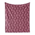thumbnail image 1 of Flowers Soft Flannel Fleece Blanket, Abstract Style Pastel Toned Floral Petals Bouquets Retro Themed Royal, Cozy Plush for Indoor and Outdoor Use, 70" x 90", Dark Magenta Baby Pink, by Ambesonne, 1 of 5