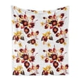 thumbnail image 1 of Flowers Soft Flannel Fleece Blanket, Bouquets with Old Fashioned Wildflowers Retro Style Bridal Corsage Design, Cozy Plush for Indoor and Outdoor Use, 60" x 80", Yellow and Burgundy, by Ambesonne, 1 of 6