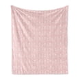 thumbnail image 1 of Flowers Soft Flannel Fleece Throw Blanket, Damasked Pattern Design Plants Vintage Retro Illustration Print, Cozy Plush for Indoor and Outdoor Use, 50" x 70", Pale Pink and White, by Ambesonne, 1 of 5