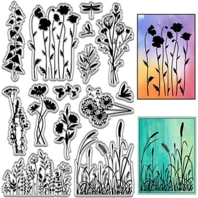 Flowers Spring Clear Rubber Stamps Retro Vintage Leaf Plant Reusable Transparent Silicone Stamp Seals for Journaling Card Making Scrapbooking Photo Album Decorative DIY Christmas Gift for DIY