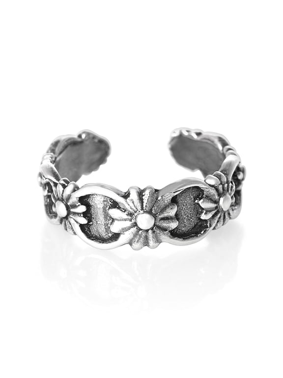 Flowers Sterling Silver Toe Ring