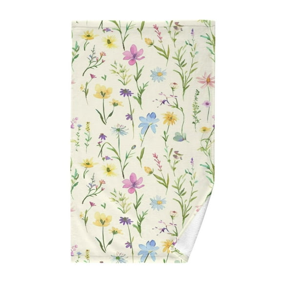 Flowers Summer Floral Cotton Face Towels Absorbent Hand Towel Soft Bathroom Towel for Kitchen Hotel Decoration